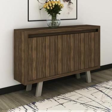 Imagem de Balcão para Escritório com 3 portas 135x87cm ME4120 Nogal Fendi - Tecn