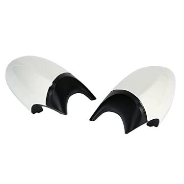 Imagem de Espelhos exteriores automotivos, 1 par de tampa do espelho retrovisor, estilo M3, branco brilhante, para substituição do espelho lateral do motorista E90 E91 E92 E93