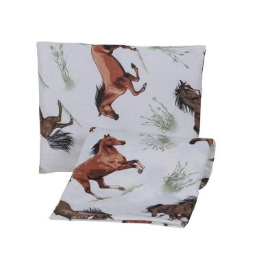 Imagem de Jogo De Lençol Fantasy Infantil Solteiro 02 Peças Malha 100% Algodão - Cavalo