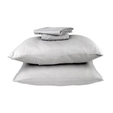 Imagem de Jogo de Cama ACASA Queen Microfibra Texturizado Cinza