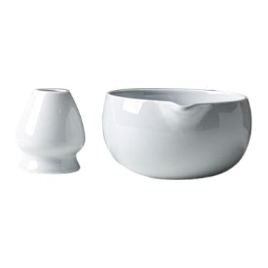 Imagem de IEUDNS Cerâmica Matcha Bowl Matcha Mistura de tigela e bata Cerimônia de chá Acessórios cerimônios Bata o chá para desktop da família, Cinza