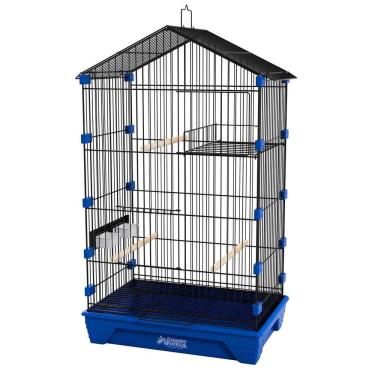 Imagem de Gaiola Periquito Malha Fina Pássaros - Preto Azul