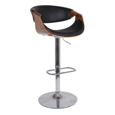 Imagem de Banqueta Nicole Em Couro Ecológico - Cor Preta