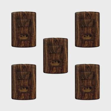 Imagem de Conjunto de 5 Interruptores de 1 Tecla Simples e Tomada 2p + t 20A, Modular, com Placa 4x2 e Suporte
