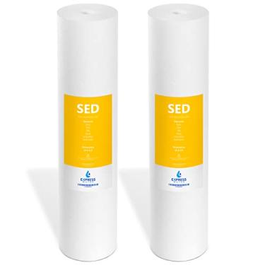 Imagem de Express Water – Pacote com 2 filtros de substituição de sedimentos – Filtro de água de substituição de toda a casa – Filtro de água de alta capacidade SED – Filtro de água de 5 mícrons – 11,5 x 50,8 cm