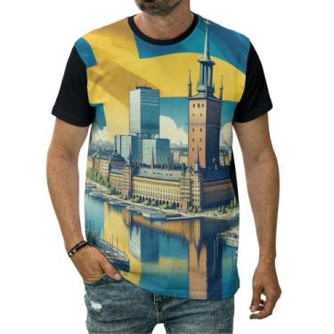Imagem de Camiseta Bandeira Da Suécia País Estocolmo Capital Nação - Darkwood, 4