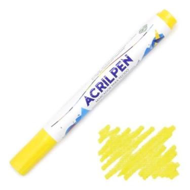 Imagem de Caneta Marcador Permanente Para Tecido Acrilpen Acrilex Amarelo Ouro 505 - Pintura Permanente Personalização Ideal Para Personalizar E Detalhar Seus Projetos De Tecido Com Precisão E Durabilidade