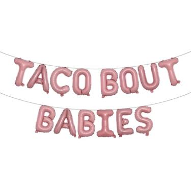 Imagem de Taco About A Baby Decorações Fiesta Decoração de Chá de Bebê Balões Gêmeos Mexicanos para Chá de Bebê Taco Bout Balões para Bebês Decoração de Revelação de Gênero (TACO BOUT BEBÊS Rosa)