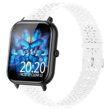 Imagem de Compatível com pulseiras de relógio inteligente RLQA, pulseira de substituição de silicone de liberação rápida de 20 mm, compatível com IOWODO R30 Pro, R50 / compatível com Blackview R50 / compatível