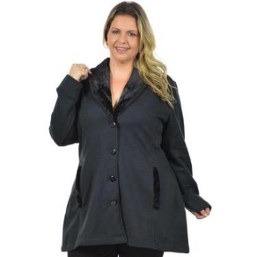 Imagem de Casaco pele plus size fenomenal Preto 56-Unissex