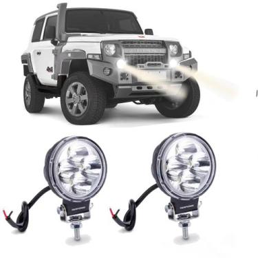 Imagem de Par Farol Milha Off-road Redondo 4 LEDs 12w 9V/60V Caminhão - Tarponn