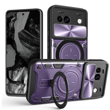 Imagem de Elubugod Capa compatível com Google Pixel 8a, com capa de lente de câmera deslizante compatível com Google Pixel 8a capa roxa