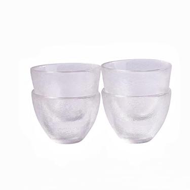 Imagem de Whitenesser Copos de saquê de vidro fosco - 5,7 cm de diâmetro, 3 cm de altura, pequenos copos de bebida estilo japonês para saquê, uísque, expresso e sobremesa, utensílios de bar duráveis (4)