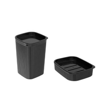 Imagem de Genérico, Saboneteira e Porta Algodao Cotonete Banheiro Plastico Preto