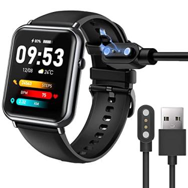 Imagem de Lamshaw Compatível com carregador de relógio inteligente SOUYIE Q19 Pro, cabo de carregamento USB magnético de substituição compatível com SOUYIE Q19 Pro Smart Watch 1.69 (preto)