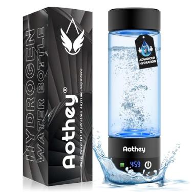 Imagem de Garrafa de água de hidrogênio – Máquina ionizadora de água de hidrogênio portátil atualizada de 1600 ppb, copo de saúde recarregável para casa, escritório (preto)