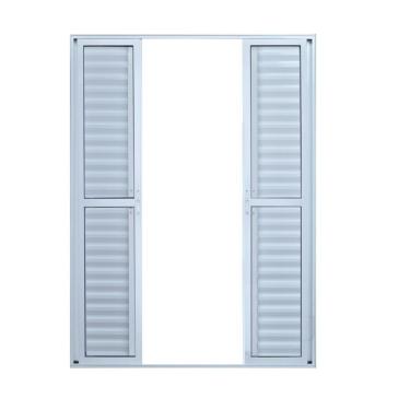 Imagem de Porta De Alumínio Veneziana 210x200cm 6 Folhas Branco