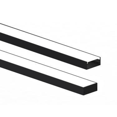 Imagem de Perfil Para Fita De Led 50x21 Sobrepor 21x50x200cm Taschibra Zenith Preto Fosco