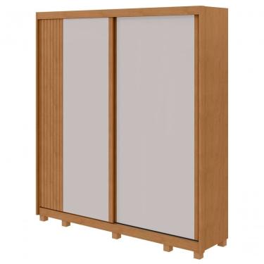 Imagem de Guarda Roupa Casal 2 Portas 4 Gavetas Com Pés Sem Espelho Velaris Amendoa Clean Off White