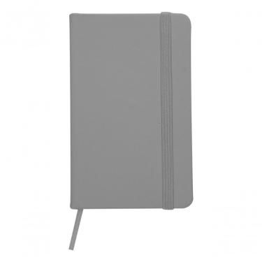 Imagem de Caderneta Tipo Moleskine Agenda Escrever Estudar 13x8 Bolso Cinza Claro