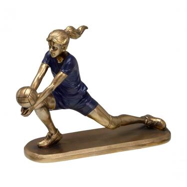 Imagem de Estatueta Decorativa Jogadora Vôlei Escultura Em Resina 16cm