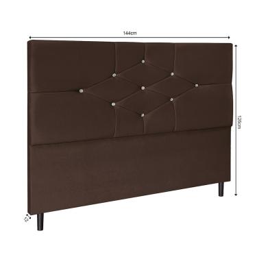 Imagem de Cabeceira T Cross Marrom Estofada Para Cama Box Solteiro 94cm Quarto Luxo