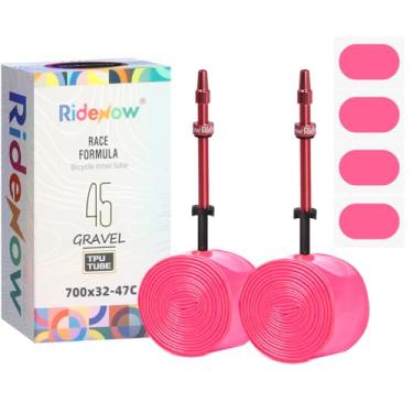 Imagem de HSayoli Câmara De Ar Para Bicicleta Ridenow 2 Peças, Ultraleve, Tpu, 700C/28'', Cascalho E 29'', Pneu Mtb 700X 32-47C Com Válvulas Francesas Metal 85 Mm