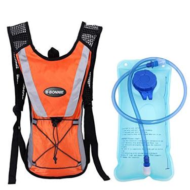 Imagem de Mochila de viagem para ciclismo, ciclismo, bicicleta/caminhada, bolsa de escalada + 2L de hidratação da Monvecle, Laranja, 19" x 9.8" x 1.2"