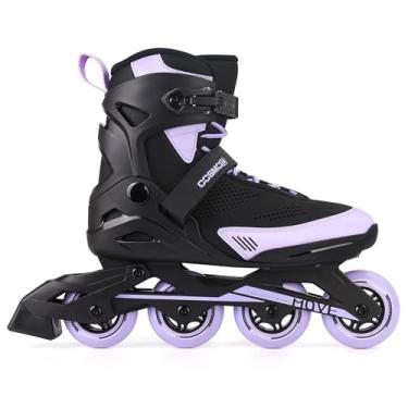 Imagem de Patins em linha para adultos – COSMOID Move Lâminas de patins de alto desempenho para mulheres e homens, ambientes internos e externos e fitness, preto e roxo