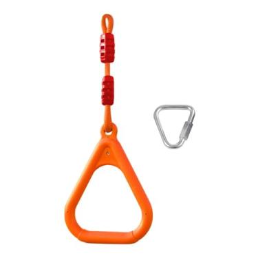 Imagem de Deevoka Argolas de ginástica, balanço, anel de selva, equipamento de treinamento de força, argolas de pull-up, pista de obstáculos para atividades ao ar, Laranja