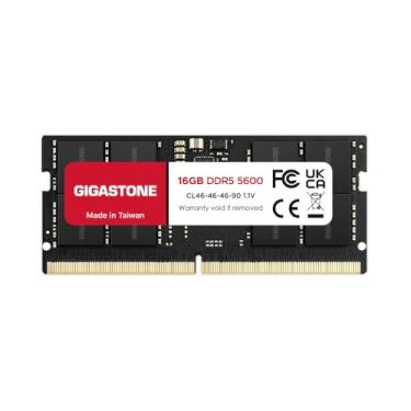 Imagem de 【Somente laptop DDR5】 GIGASTONE 16B DDR5 5600MHz PC5-44800 CL 46-46-46-90 1,1V SODIMM 262 pinos sem buffer, sem buffer, sem ECC, atualização de memória para notebook de alto desempenho
