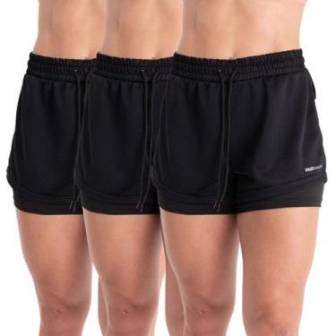 Imagem de Kit 3 Shorts 2 em 1 Feminino Bermuda Dryfit Dupla Para Treino Academia