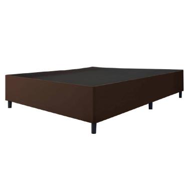 Imagem de Cama Box Base Casal Queen 1,58m Suede Marsala
