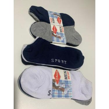 Imagem de kit 3 meia algodão feminina soquete cano curto cores sortidas 35-40 - 