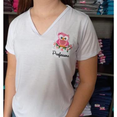 Imagem de Camiseta Feminina Coruja Professora - Aniz Unifit, Branco, XG