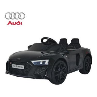 Imagem de Mini Carro Elétrico Audi 12v R8 Licenciado Controle Luz Som Cor Preto 