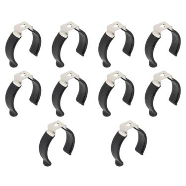 Imagem de RTNLIT T12 Suporte de clipes U para lâmpadas LED e acessórios de montagem de tubos fluorescentes, grampos mergulhados de plástico preto, suporte de lâmpada, grampos de tubo para evitar flacidez