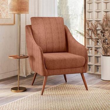 Imagem de Poltrona Decorativa Estofada com Pés Palito Monserrat Espresso Móveis