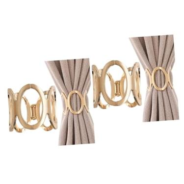 Imagem de HOMSFOU 2 Peças De Prendedor Cortina Circular Vintage Decoração Dourada Persianas Janela Para Prendedores Fivela Fivelas Liga