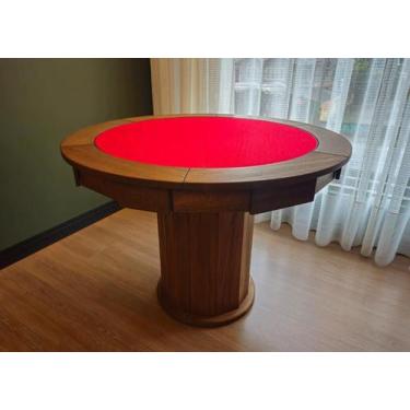 Imagem de Mesa de Carteado com Gavetas e Porta copos Vintage - 1,09x0,80 - Com x