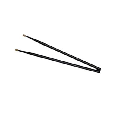 Imagem de MERIGLARE Conjunto de 2 baquetas de madeira portáteis antiderrapantes, leves e profissionais para exercícios de percussão acústica para iniciantes, 5a Preto