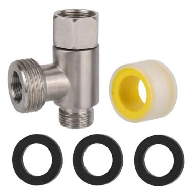 Imagem de BOXOB Adaptador de Válvula T para Bidê 3/8", Aço Inoxidável 3/8" x 1/2" Válvula T com Junta e Fita PTFE para Vaso Sanitário Conector Tanque de Água