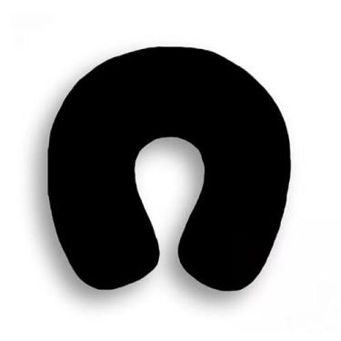 Imagem de Almofada de pescoço de tamanho adulto com enchimento de fibra de siliconeAlmofada de pescoço de tamanho adulto com enchimento de fibra de silicone: garante um sono confortável (preto)