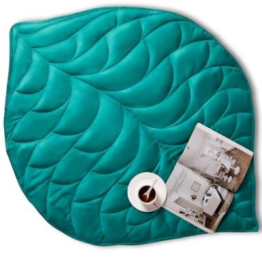 Imagem de Kaisa Cobertor Ponderado de Raiom de Bambu 100% para Adultos, Verde, Médio, Folha, 3,2 kg, 104 x 133 cm, Amigável à Pele, Lavagem na Máquina, Viajar