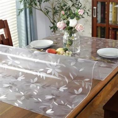 Imagem de Toalha de mesa de PVC transparente espessada, à prova d'água, à prova de óleo, para mesa de cozinha, tapete de vidro macio grande, Cosmos 2,0 mm, 100 x 180 cm
