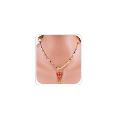 Imagem de LKingel Colar de peixe dourado para mulheres, colares com pingente de peixe, boêmio, colorido, miçangas, colares de praia, verão, praia, sereia, joias, presentes, Cobre, Sem Pedra Preciosa