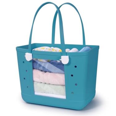 Imagem de Addoklm Bolsa de praia de borracha leve GG bolsa transparente para viagem, Azul-celeste, Lazer