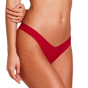 Imagem de Calcinha Fio Dental Hope Sem Costura Não Marca Poliamida, Vermelho zai