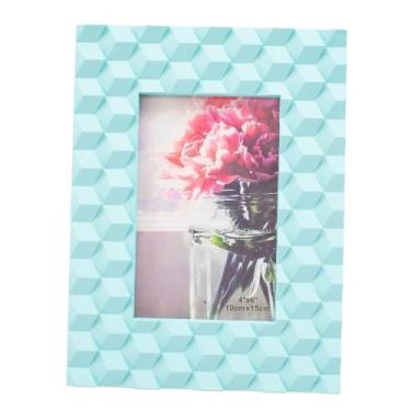 Imagem de Porta Retrato Plástico Verde Marinho Enfeite 1 Foto 10X15Cm - Taimes