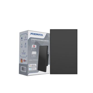 Imagem de Interruptor Inteligente Zigbee Linha Topázio 1 Botão Preto
